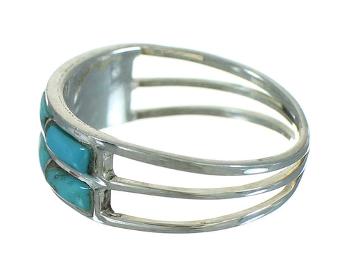 Authentic Sterling Silver Turquoise Inlay Ring